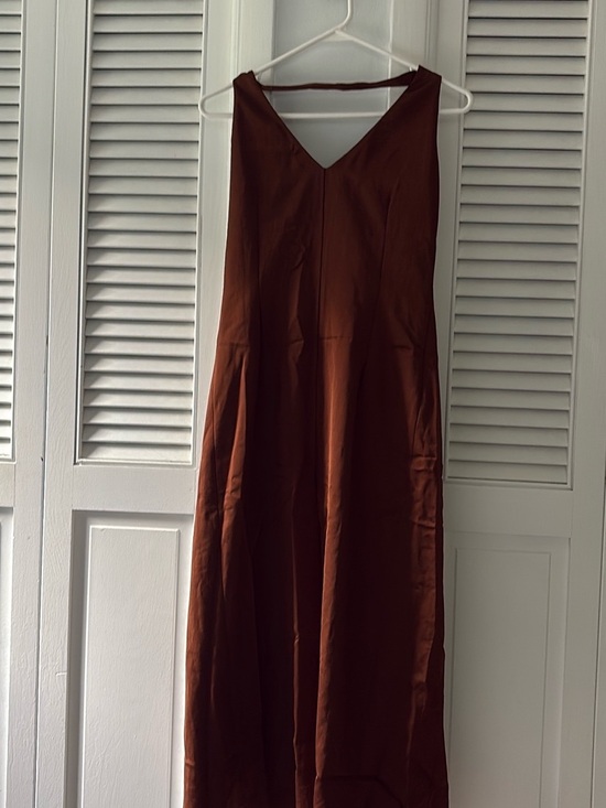 Zara Dresses & Skirts - Zara Brown Satin Halter Maxi Dress